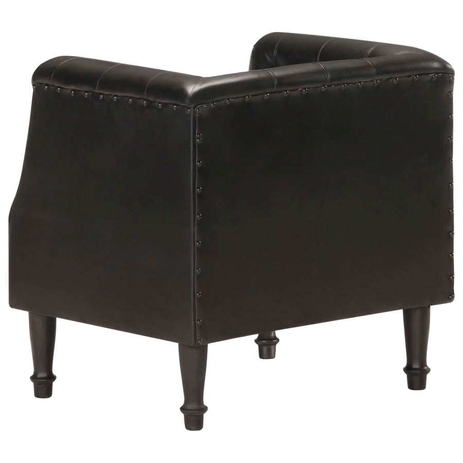 Fauteuil Echt Leer Zwart