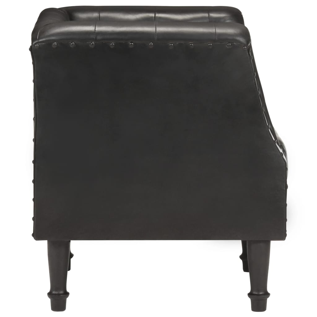 Fauteuil Echt Leer Zwart
