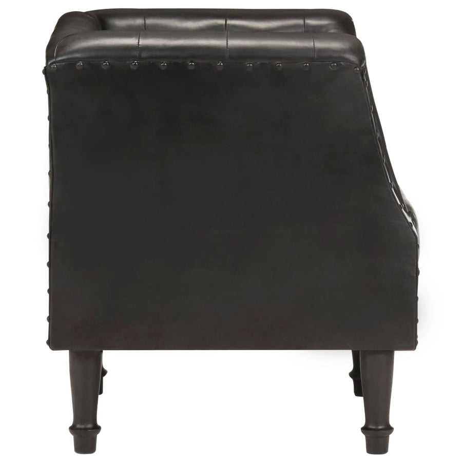 Fauteuil Echt Leer Zwart