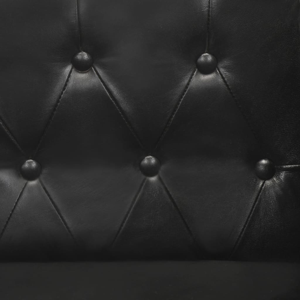 Fauteuil Echt Leer Zwart