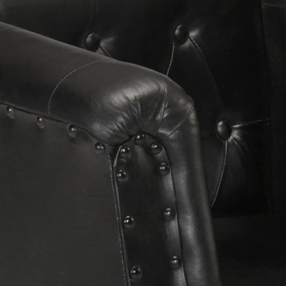 Fauteuil Echt Leer Zwart