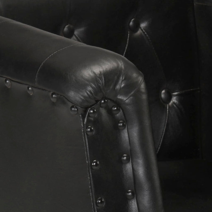 Fauteuil Echt Leer Zwart