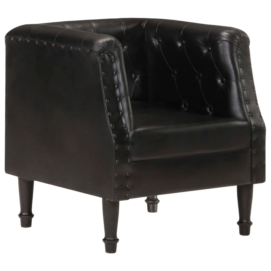 Fauteuil Echt Leer Zwart