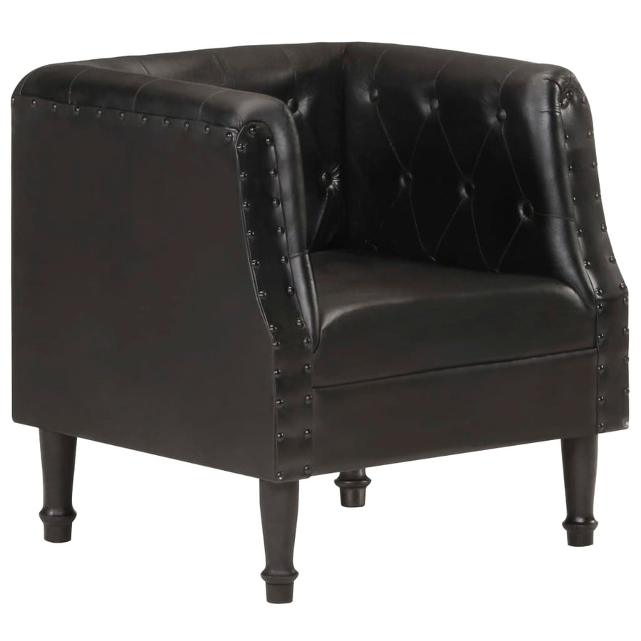 Fauteuil Echt Leer Zwart