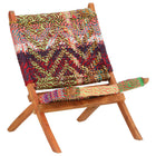 Folding chair chindi fabric multicoloured