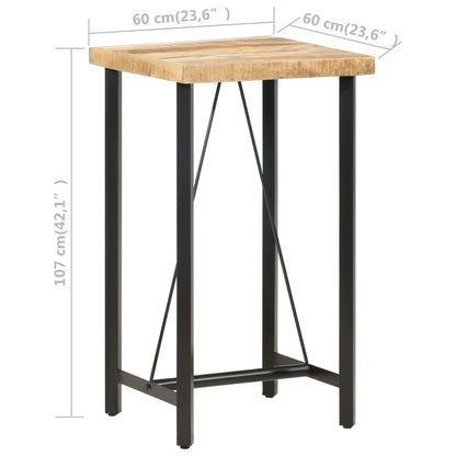 Bartafel Ruw Mangohout 60 x 60 x 107 cm