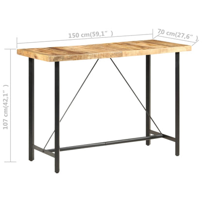 Bartafel Ruw Mangohout 150 x 70 x 107 cm