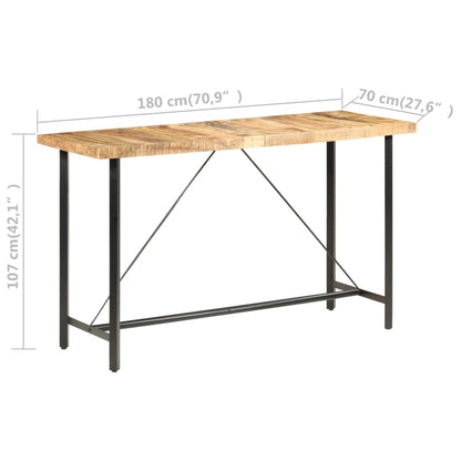 Bartafel Ruw Mangohout 180 x 70 x 107 cm