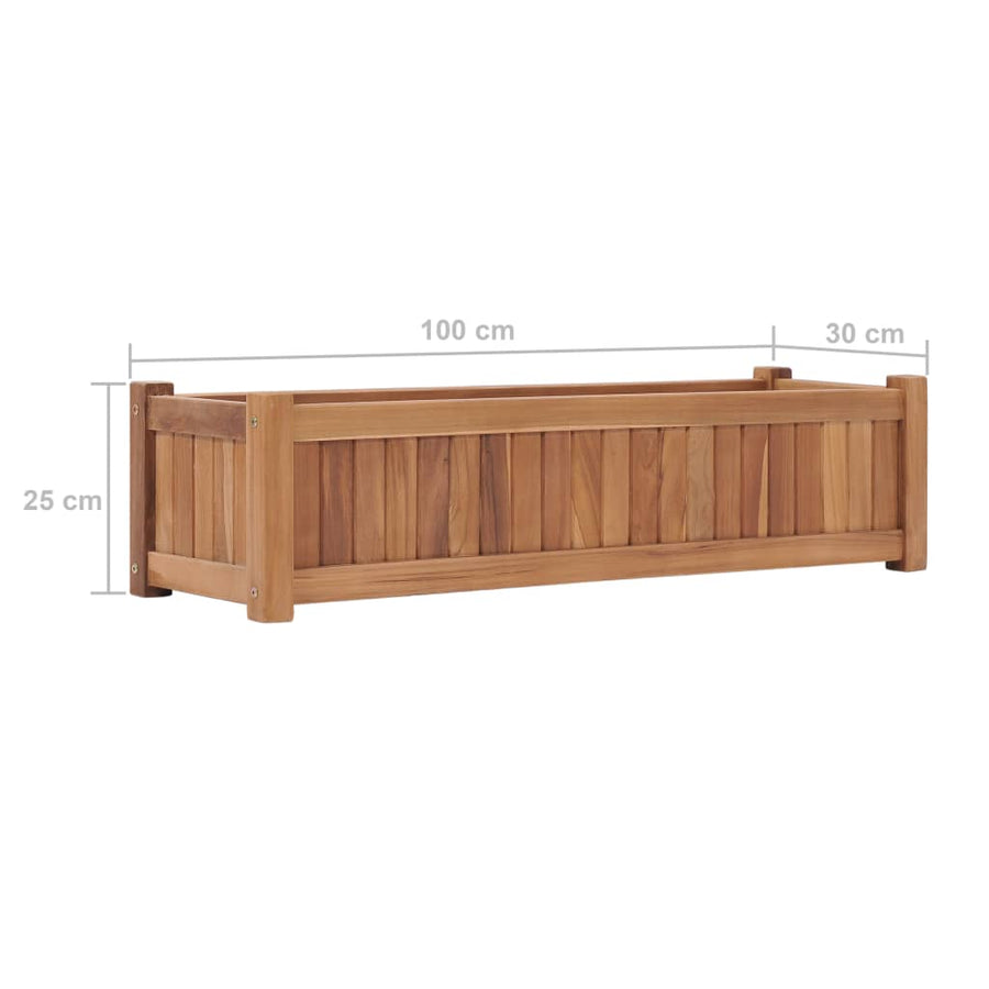 Plantenbak Verhoogd Massief Teakhout 100 x 30 x 25 cm