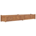 Raised planter 200x30x25 cm solid teak wood
