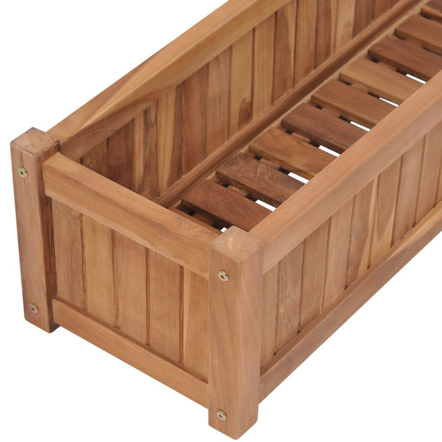 Plantenbak Verhoogd Massief Teakhout 200 x 30 x 25 cm