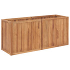Raised planter 150x50x70 cm solid teak wood