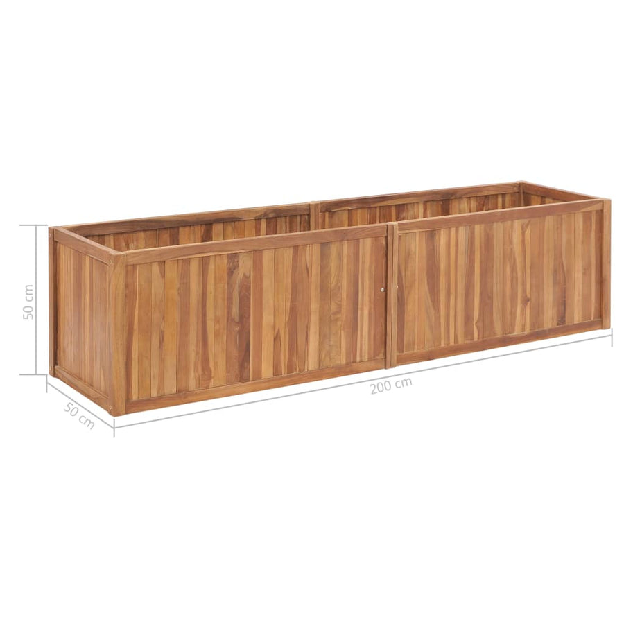 Plantenbak Verhoogd Massief Teakhout 200 x 50 x 50 cm