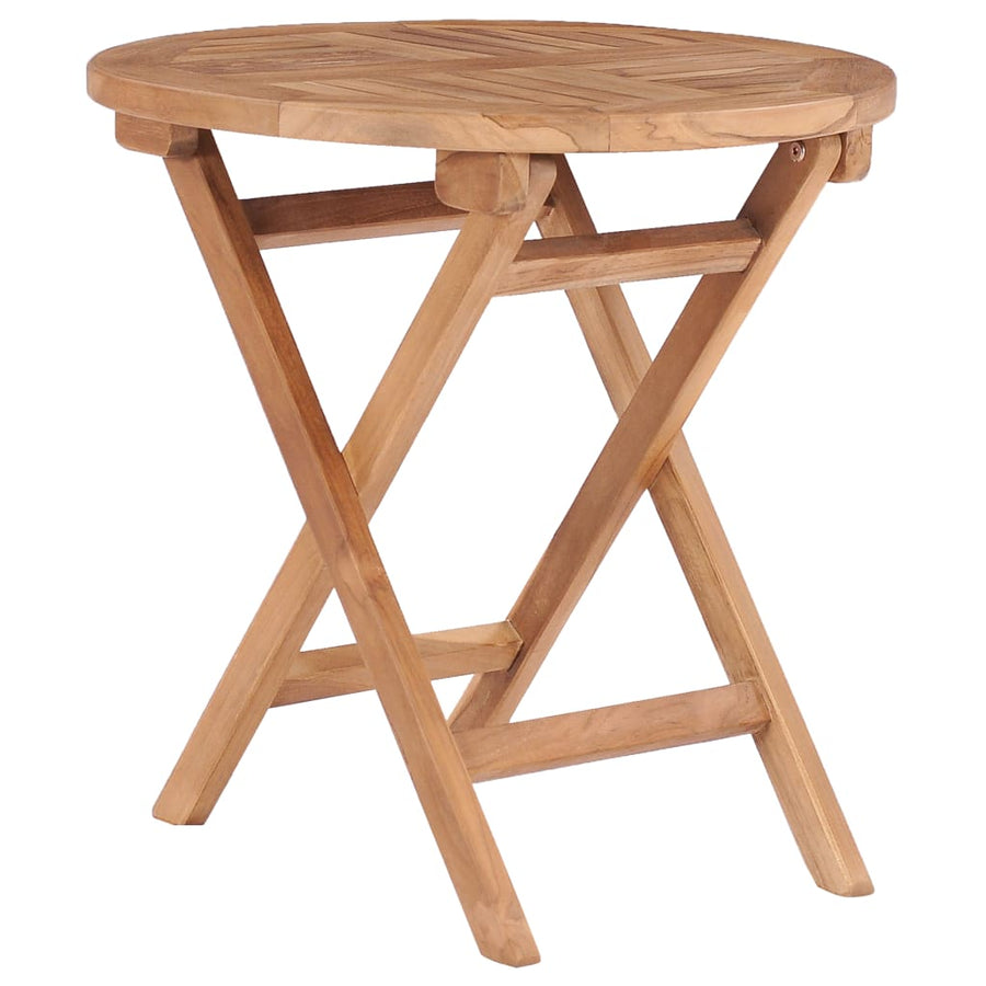 Tuintafel Inklapbaar 45 Cm Massief Teakhout Rond