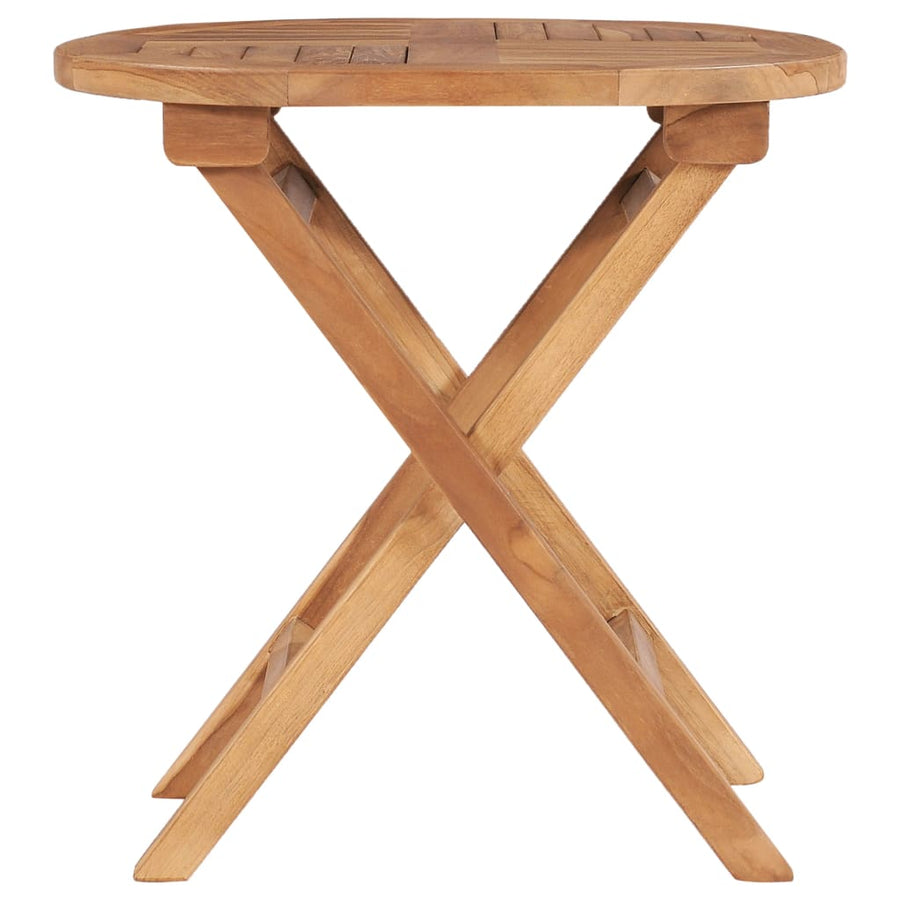 Tuintafel Inklapbaar 45 Cm Massief Teakhout Rond