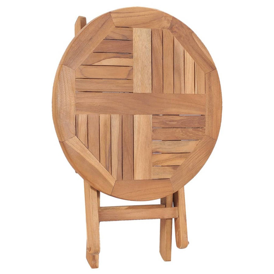 Tuintafel Inklapbaar 45 Cm Massief Teakhout Rond