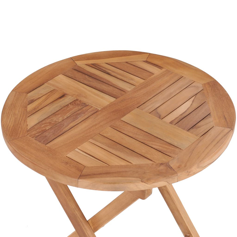 Tuintafel Inklapbaar 45 Cm Massief Teakhout Rond