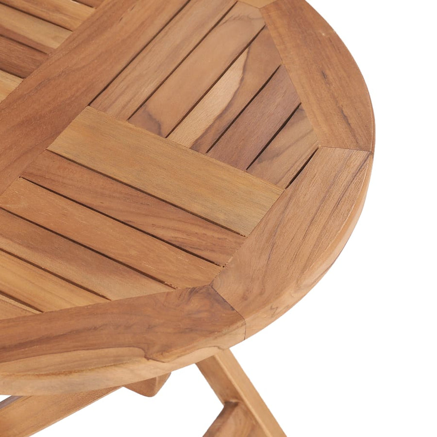 Tuintafel Inklapbaar 45 Cm Massief Teakhout Rond