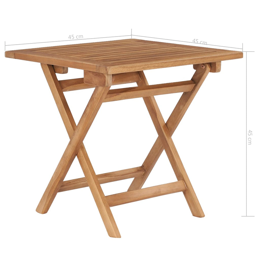 Tuintafel Inklapbaar 45X45X45 Cm Massief Teakhout Vierkant