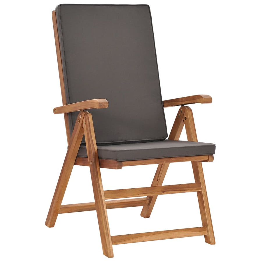 Tuinstoelen Verstelbaar Kussens Verstelbaar Teakhout Grijs