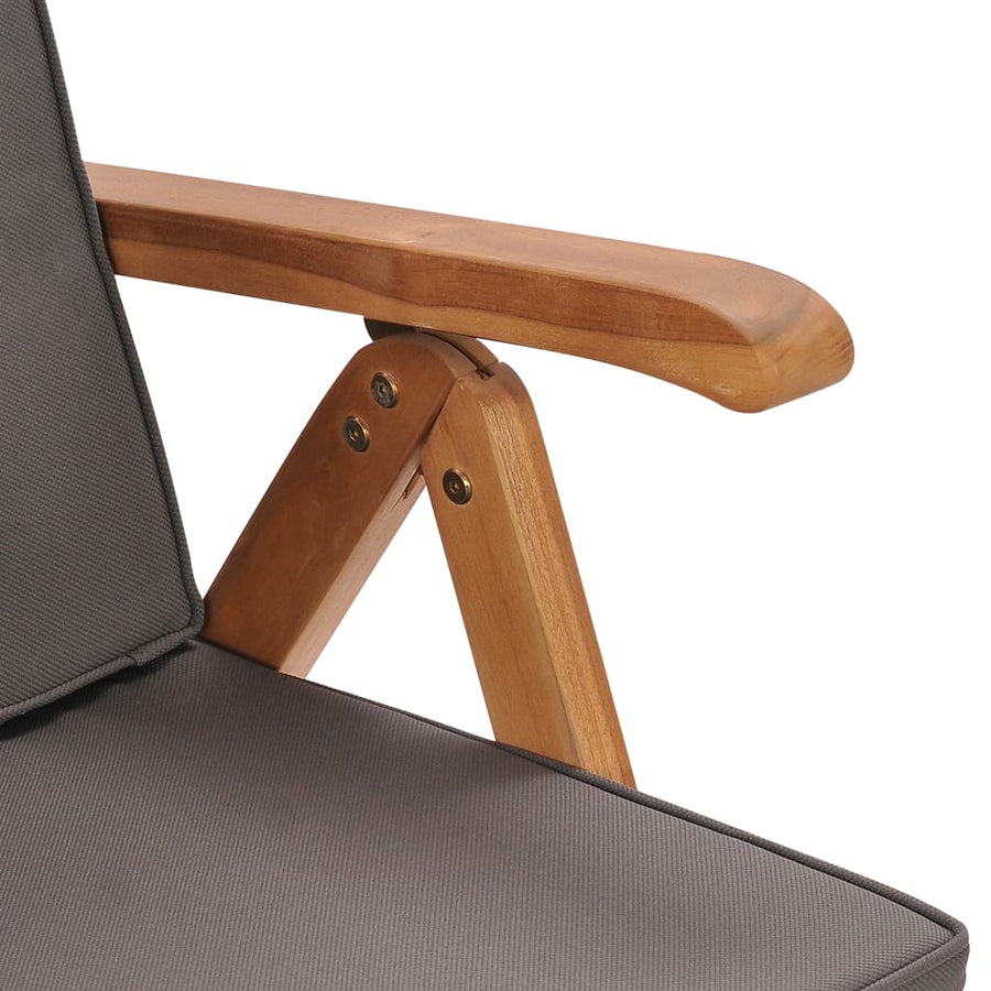 Tuinstoelen Verstelbaar Kussens Verstelbaar Teakhout Grijs