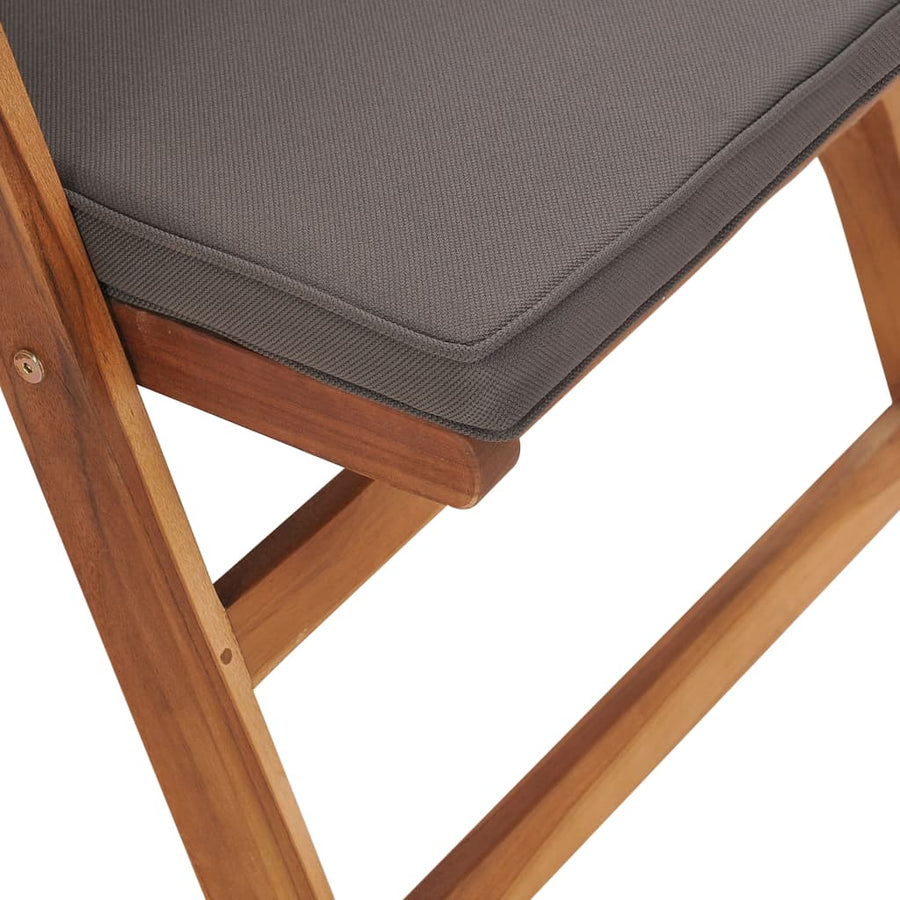 Tuinstoelen Verstelbaar Kussens Verstelbaar Teakhout Grijs