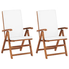 Tuinstoelen Verstelbaar Met Kussens Massief Teakhout Crème