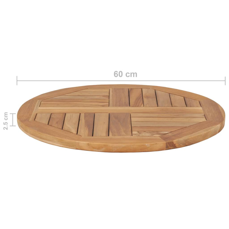 Tafelblad Rond 2,5 Cm 60 Cm Massief Teakhout Ø 60 x 2.5 cm
