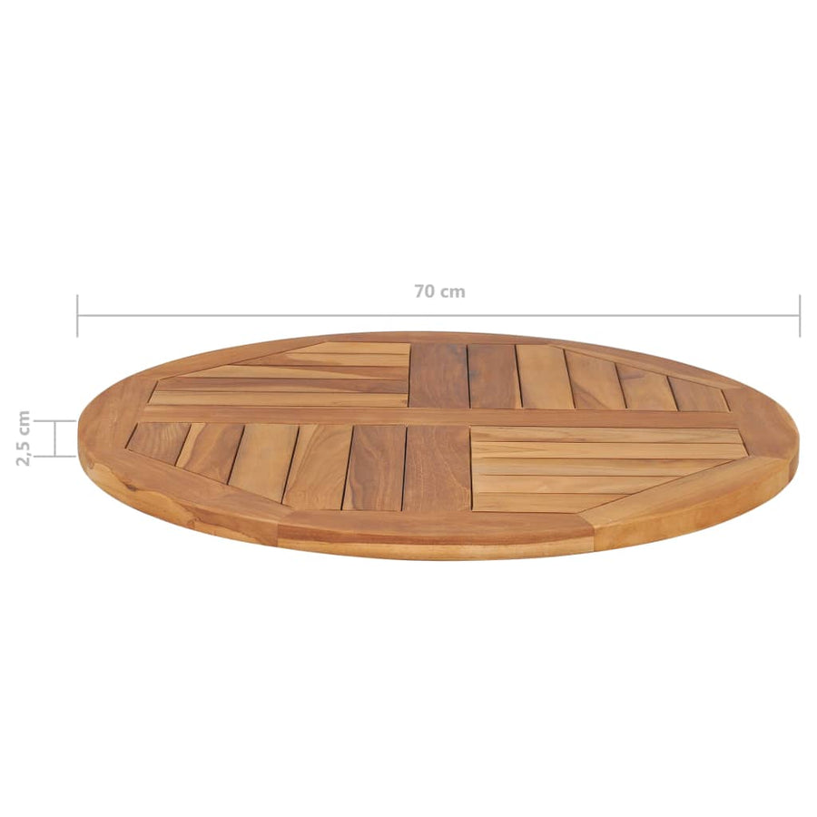 Tafelblad Rond 2,5 Cm 70 Cm Massief Teakhout Ø 70 x 2.5 cm