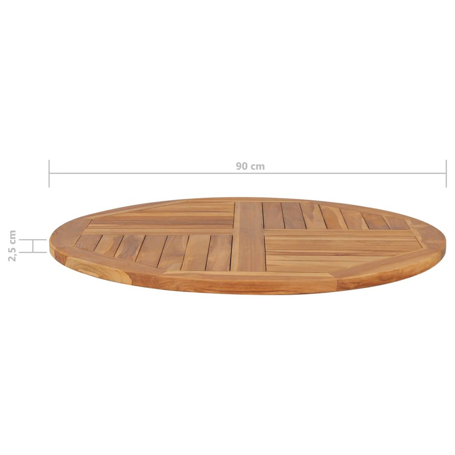Tafelblad Rond 2,5 Cm 90 Cm Massief Teakhout Ø 90 x 2.5 cm