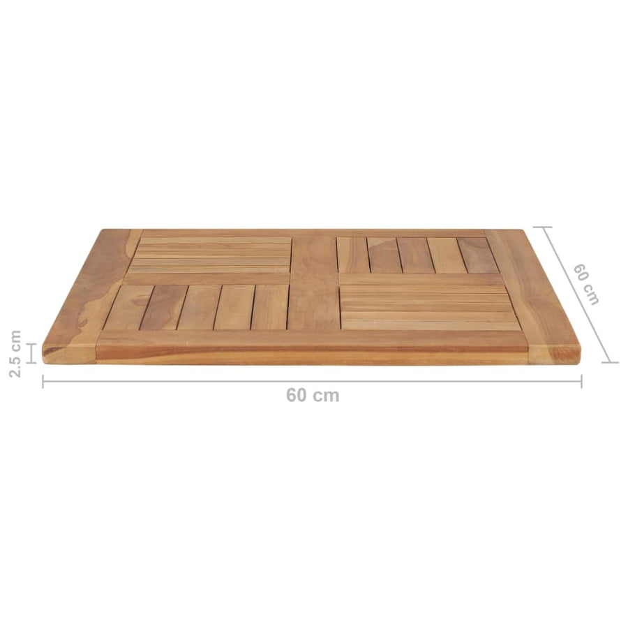 Tafelblad 60X60X2,5 Cm Massief Teakhout 60 x 60 x 2.5 cm
