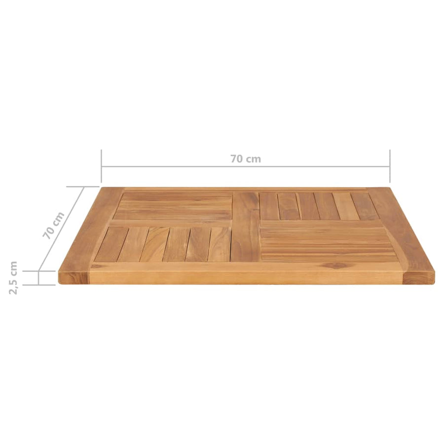 Tafelblad 70X70X2,5 Cm Massief Teakhout 70 x 70 x 2.5 cm