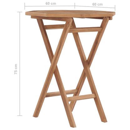 Tuintafel Inklapbaar 60X60X75 Cm Massief Teakhout Achthoekig