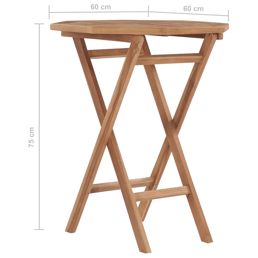 Tuintafel Inklapbaar 60X60X75 Cm Massief Teakhout Achthoekig