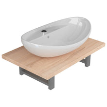 2-Delige Badkamermeubelset Keramiek Eikenkleurig 60 cm Bruin
