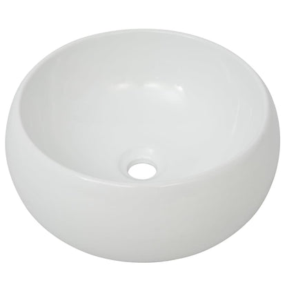 2-Delige Badkamermeubelset Keramiek Eikenkleurig 60 cm schap en 40 cm ronde wastafel Bruin