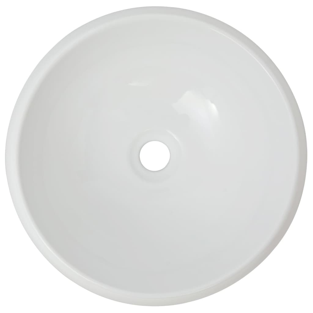 2-Delige Badkamermeubelset Keramiek Eikenkleurig 60 cm schap en 40 cm ronde wastafel Bruin