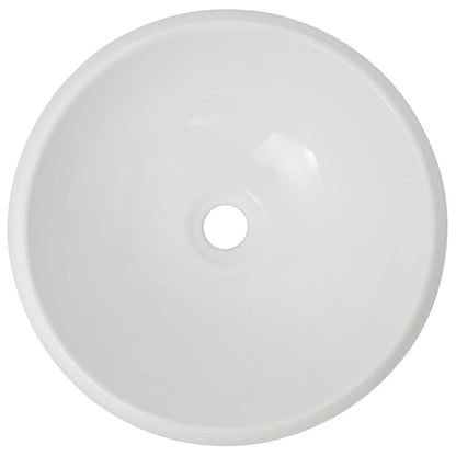 2-Delige Badkamermeubelset Keramiek Eikenkleurig 60 cm schap en 40 cm ronde wastafel Bruin