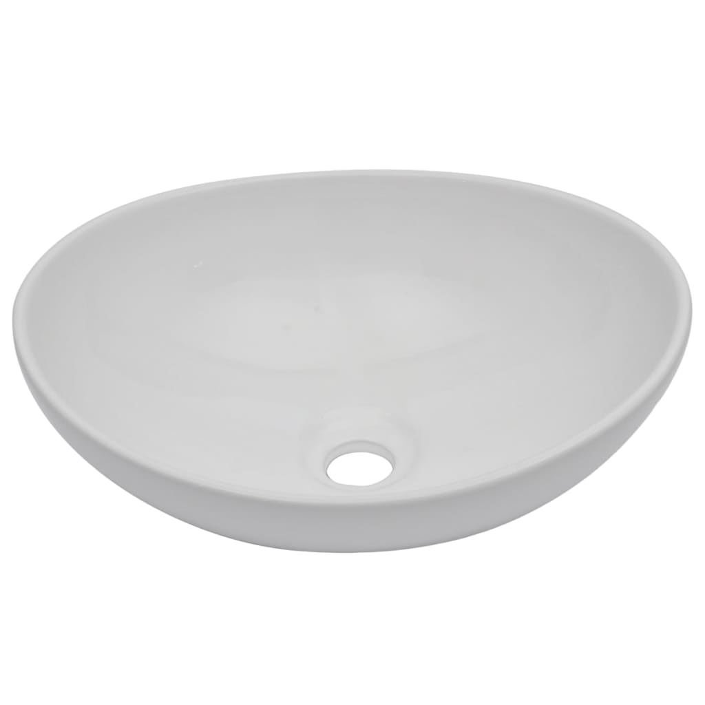 2-Delige Badkamermeubelset Keramiek Grijs 60 cm schap en 40 cm ovale wastafel