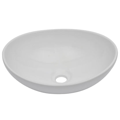 2-Delige Badkamermeubelset Keramiek Grijs 60 cm schap en 40 cm ovale wastafel