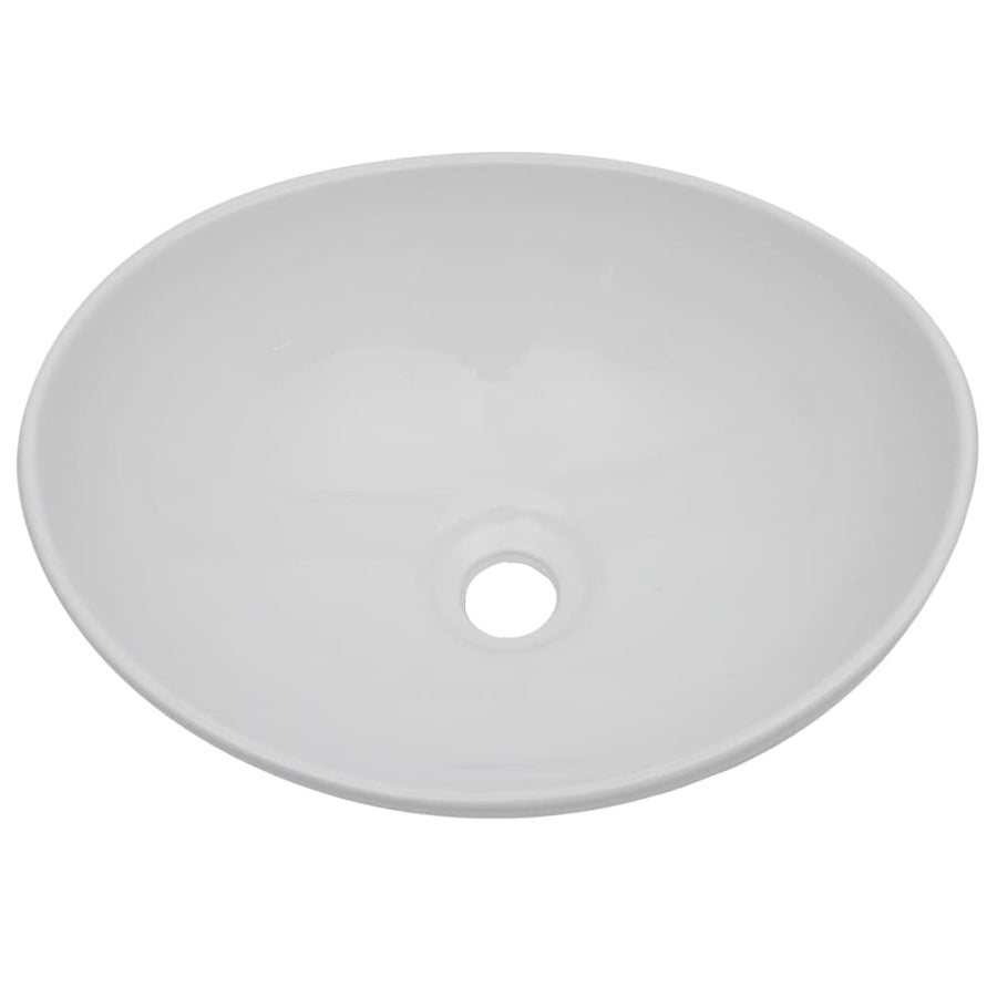 2-Delige Badkamermeubelset Keramiek Grijs 60 cm schap en 40 cm ovale wastafel