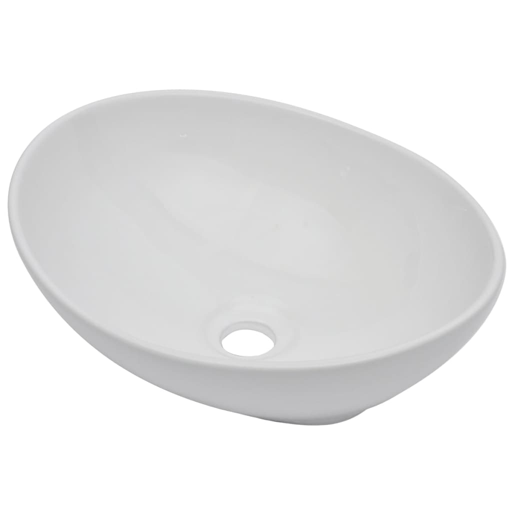 2-Delige Badkamermeubelset Keramiek Grijs 60 cm schap en 40 cm ovale wastafel