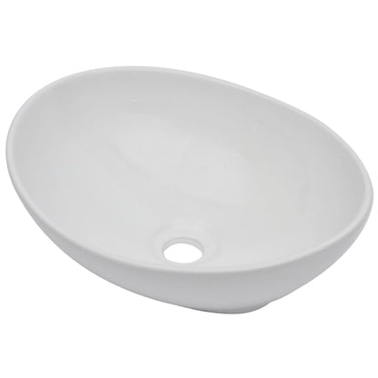 2-Delige Badkamermeubelset Keramiek Grijs 60 cm schap en 40 cm ovale wastafel