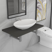 Badkamermeubelset keramiek grijs 60 cm