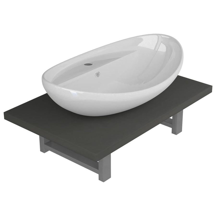 2-Delige Badkamermeubelset Keramiek Grijs 60 cm
