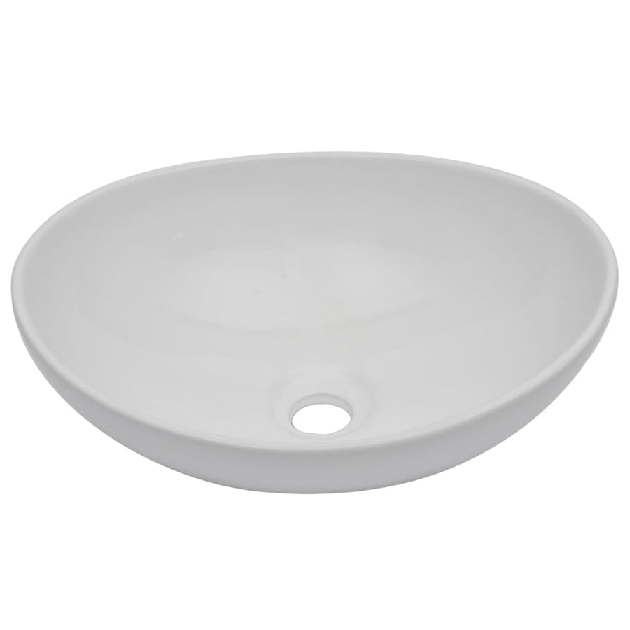 2-Delige Badkamermeubelset Keramiek Zwart 60 cm schap en 40 cm ovale wastafel