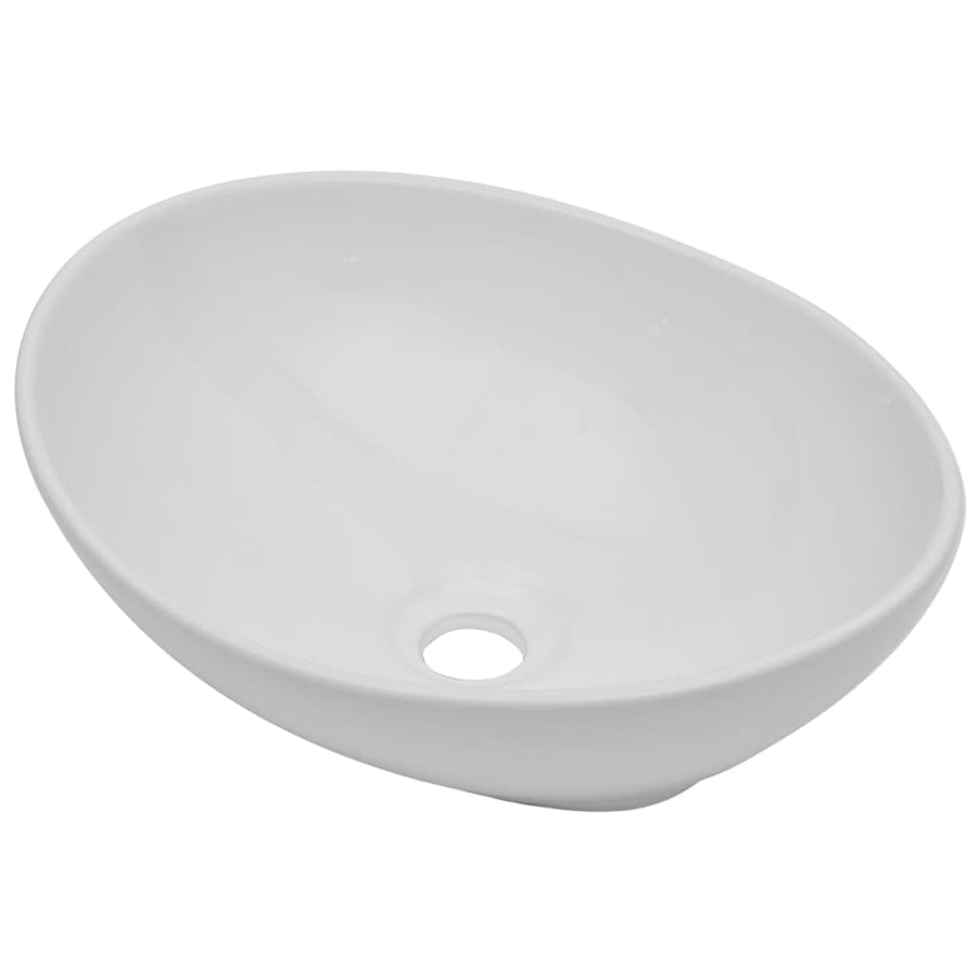 2-Delige Badkamermeubelset Keramiek Zwart 60 cm schap en 40 cm ovale wastafel