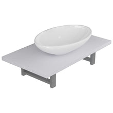 2-Delige Badkamermeubelset Keramiek Wit 60 cm schap en 40 cm ovale wastafel