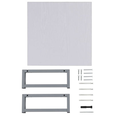 2-Delige Badkamermeubelset Keramiek Wit 60 cm schap en 32,5 cm ronde wastafel Wit en zwart