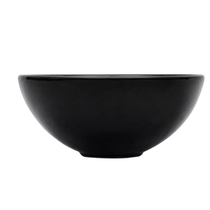 2-Delige Badkamermeubelset Keramiek Wit 60 cm schap en 32,5 cm ronde wastafel Wit en zwart